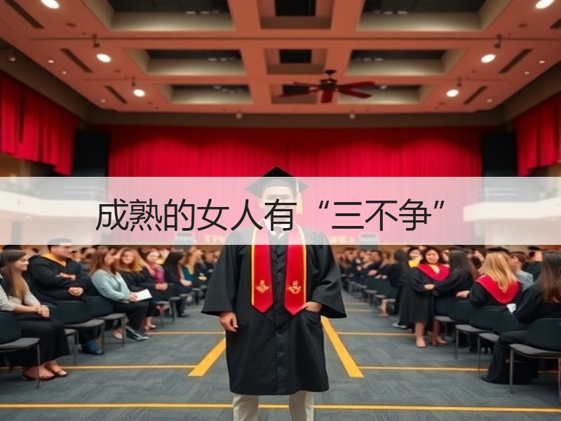 成熟的女人有“三不争”