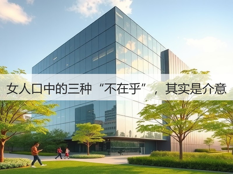 女人口中的三种“不在乎”，其实是介意