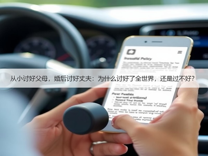 从小讨好父母，婚后讨好丈夫：为什么讨好了全世界，还是过不好？