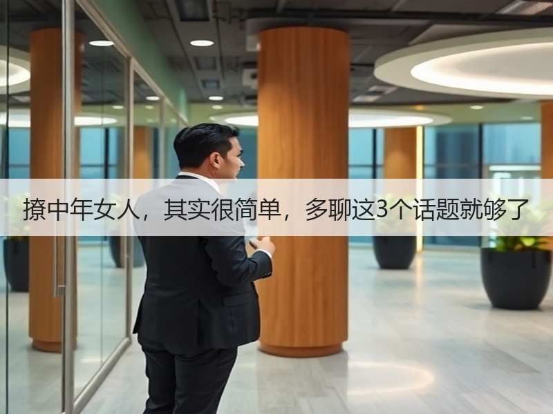 撩中年女人，其实很简单，多聊这3个话题就够了