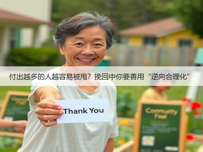 付出越多的人越容易被甩？挽回中你要善用“逆向合理化” - 安枢恋知心殿堂