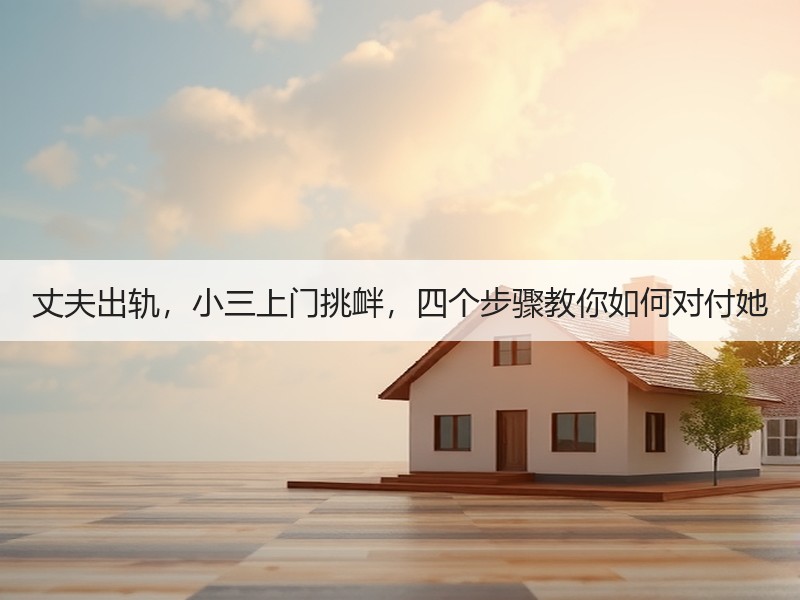 丈夫出轨，小三上门挑衅，四个步骤教你如何对付她