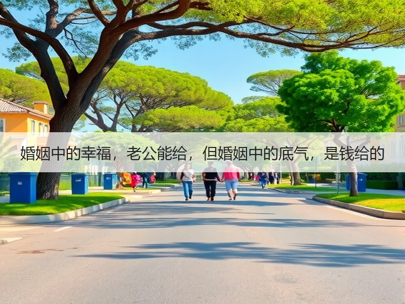婚姻中的幸福，老公能给，但婚姻中的底气，是钱给的